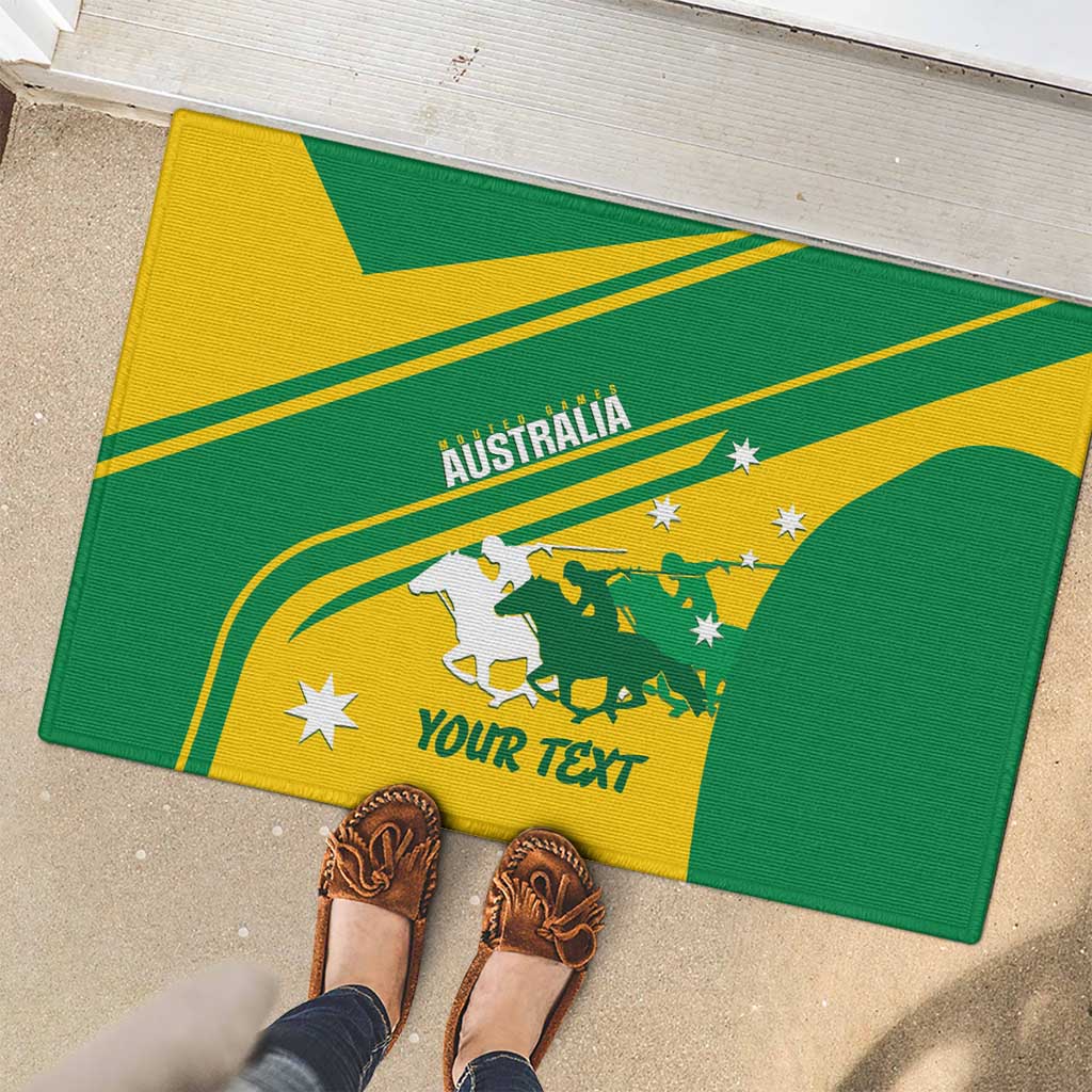 Personalised Mounted Games Australia Rubber Doormat Nations 2025 Championship National Color - Aussie Hoodie