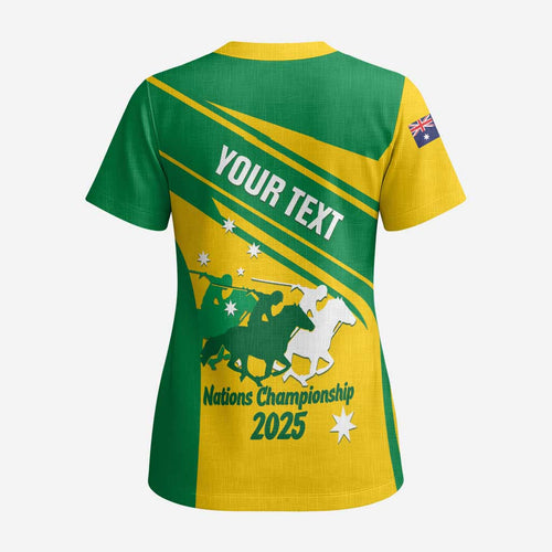 Personalised Mounted Games Australia Scrub Top Nations 2025 Championship National Color - Aussie Hoodie
