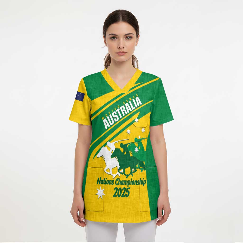 Personalised Mounted Games Australia Scrub Top Nations 2025 Championship National Color - Aussie Hoodie