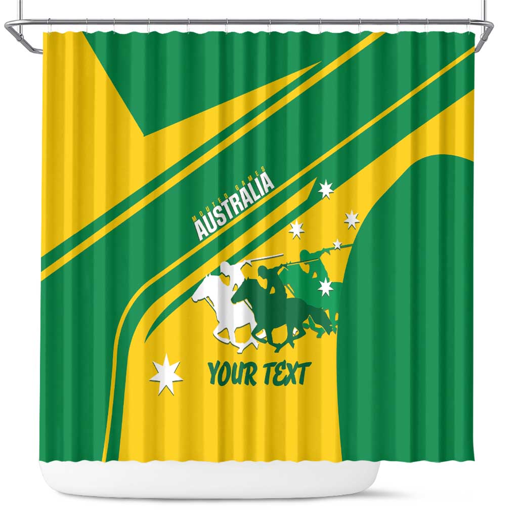 Personalised Mounted Games Australia Shower Curtain Nations 2025 Championship National Color - Aussie Hoodie