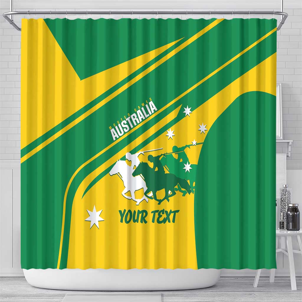 Personalised Mounted Games Australia Shower Curtain Nations 2025 Championship National Color - Aussie Hoodie
