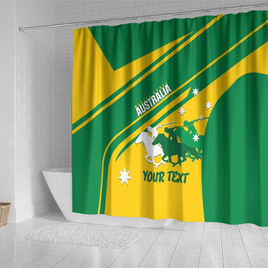 Personalised Mounted Games Australia Shower Curtain Nations 2025 Championship National Color - Aussie Hoodie