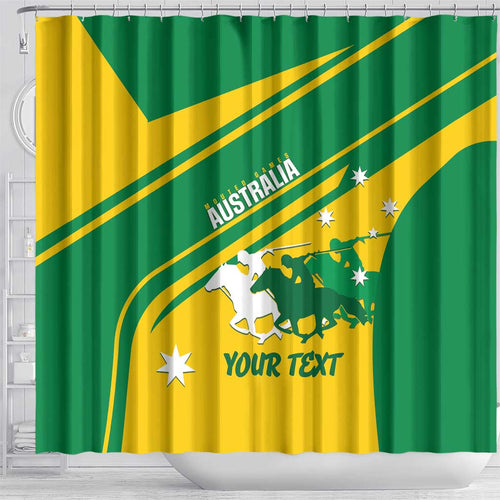 Personalised Mounted Games Australia Shower Curtain Nations 2025 Championship National Color - Aussie Hoodie
