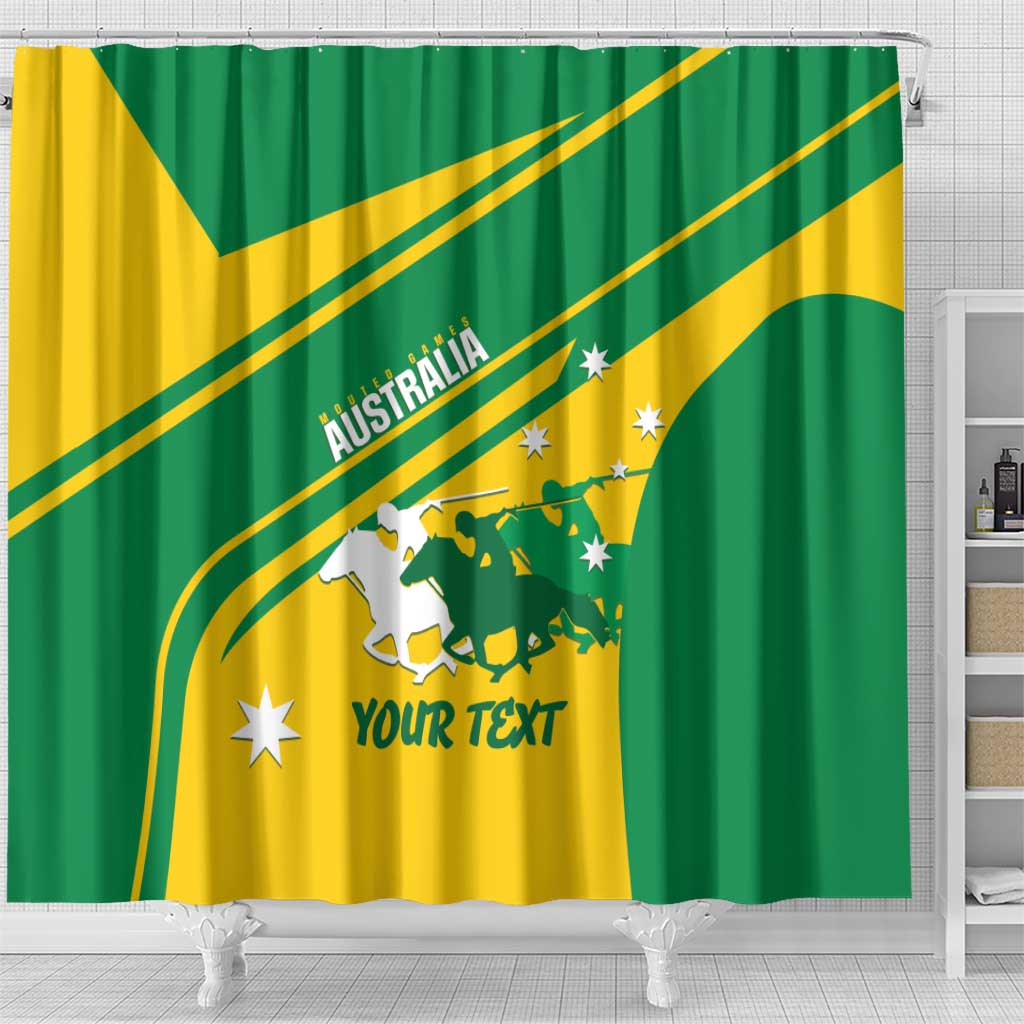 Personalised Mounted Games Australia Shower Curtain Nations 2025 Championship National Color - Aussie Hoodie