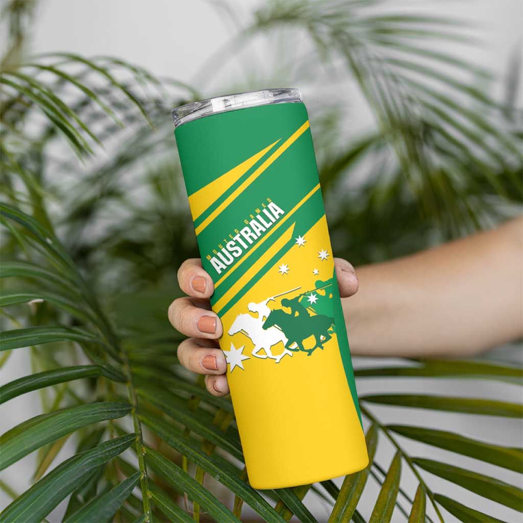 Personalised Mounted Games Australia Skinny Tumbler Nations 2025 Championship National Color - Aussie Hoodie