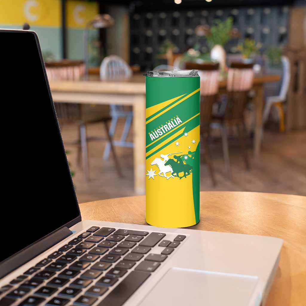 Personalised Mounted Games Australia Skinny Tumbler Nations 2025 Championship National Color - Aussie Hoodie