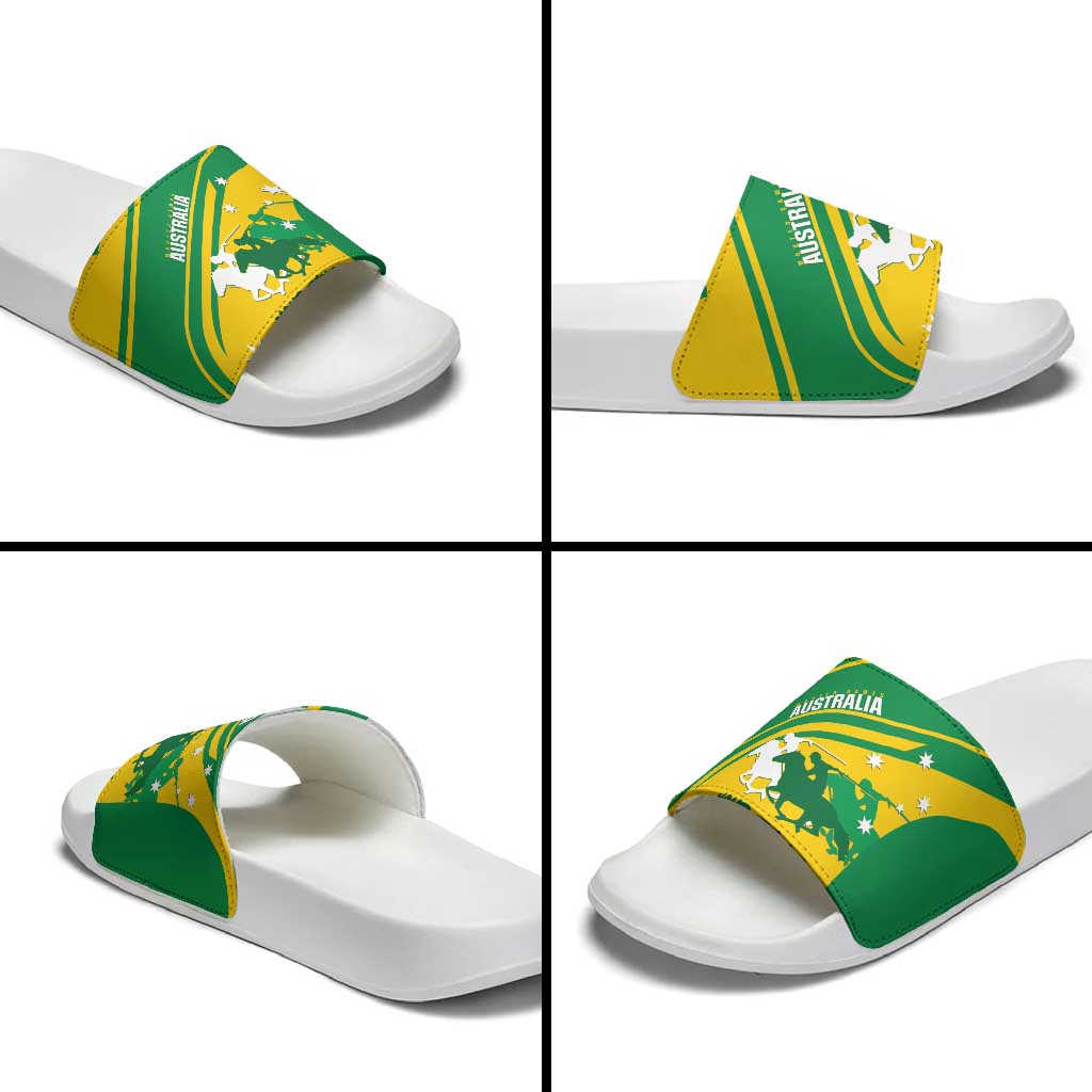 Personalised Mounted Games Australia Slide Sandals Nations 2025 Championship National Color - Aussie Hoodie