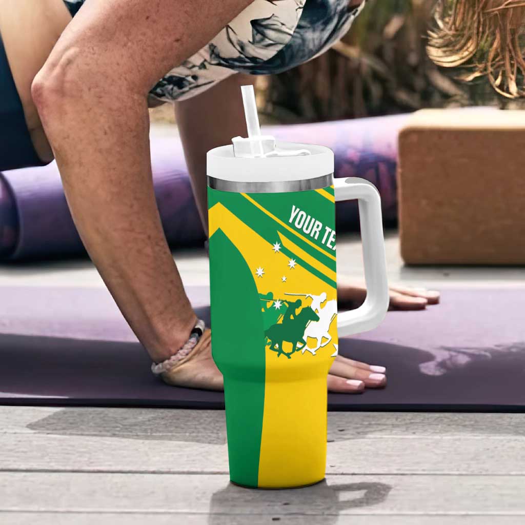 Personalised Mounted Games Australia Tumbler With Handle Nations 2025 Championship National Color - Aussie Hoodie