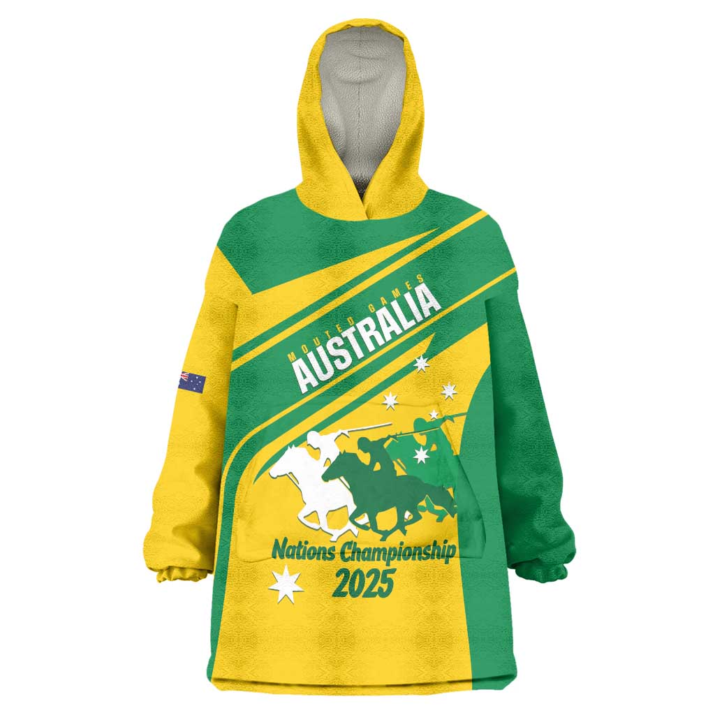 Personalised Mounted Games Australia Wearable Blanket Hoodie Nations 2025 Championship National Color - Aussie Hoodie