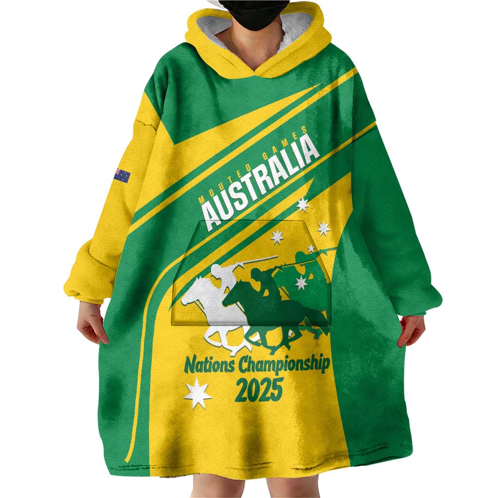 Personalised Mounted Games Australia Wearable Blanket Hoodie Nations 2025 Championship National Color - Aussie Hoodie