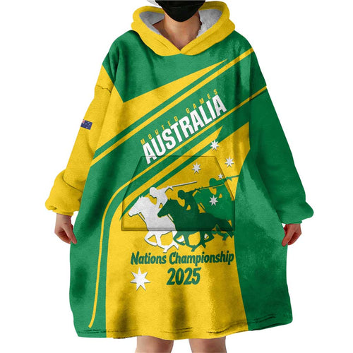 Personalised Mounted Games Australia Wearable Blanket Hoodie Nations 2025 Championship National Color - Aussie Hoodie