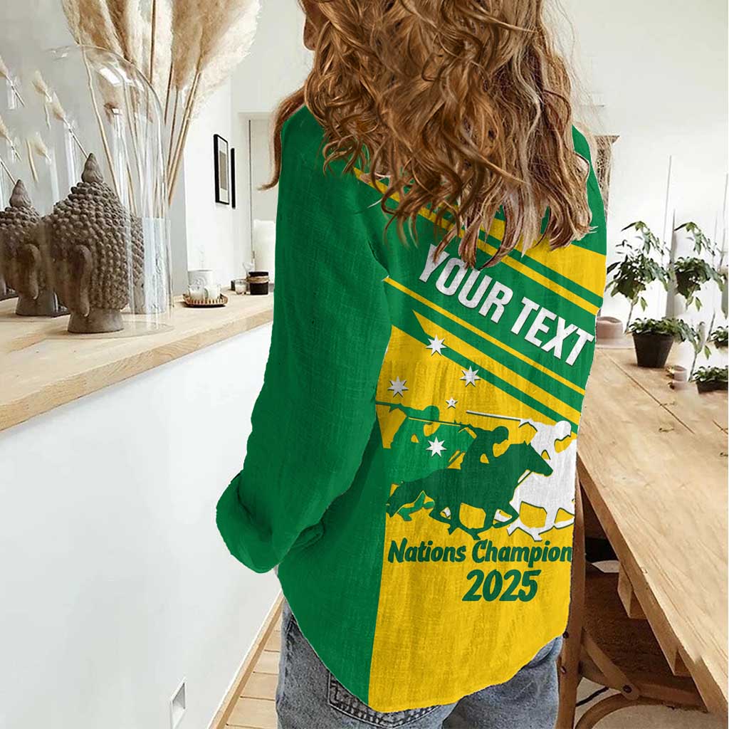 Personalised Mounted Games Australia Women Casual Shirt Nations 2025 Championship National Color - Aussie Hoodie