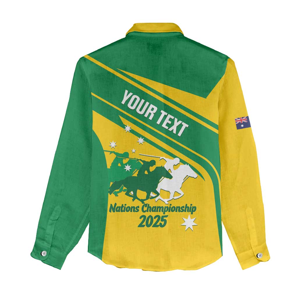 Personalised Mounted Games Australia Women Casual Shirt Nations 2025 Championship National Color - Aussie Hoodie