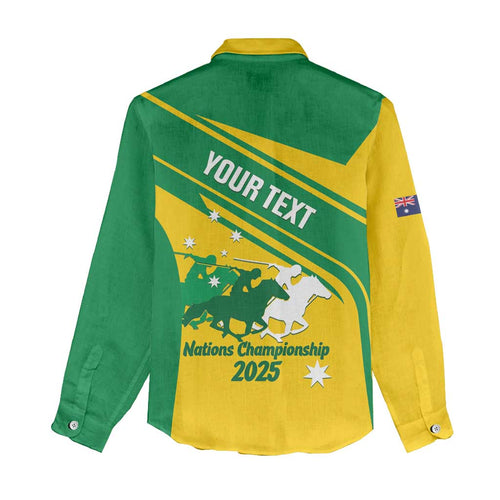 Personalised Mounted Games Australia Women Casual Shirt Nations 2025 Championship National Color - Aussie Hoodie