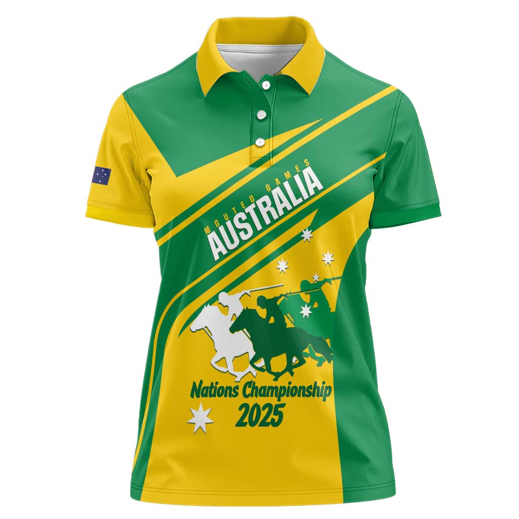 Personalised Mounted Games Australia Women Polo Shirt Nations 2025 Championship National Color - Aussie Hoodie