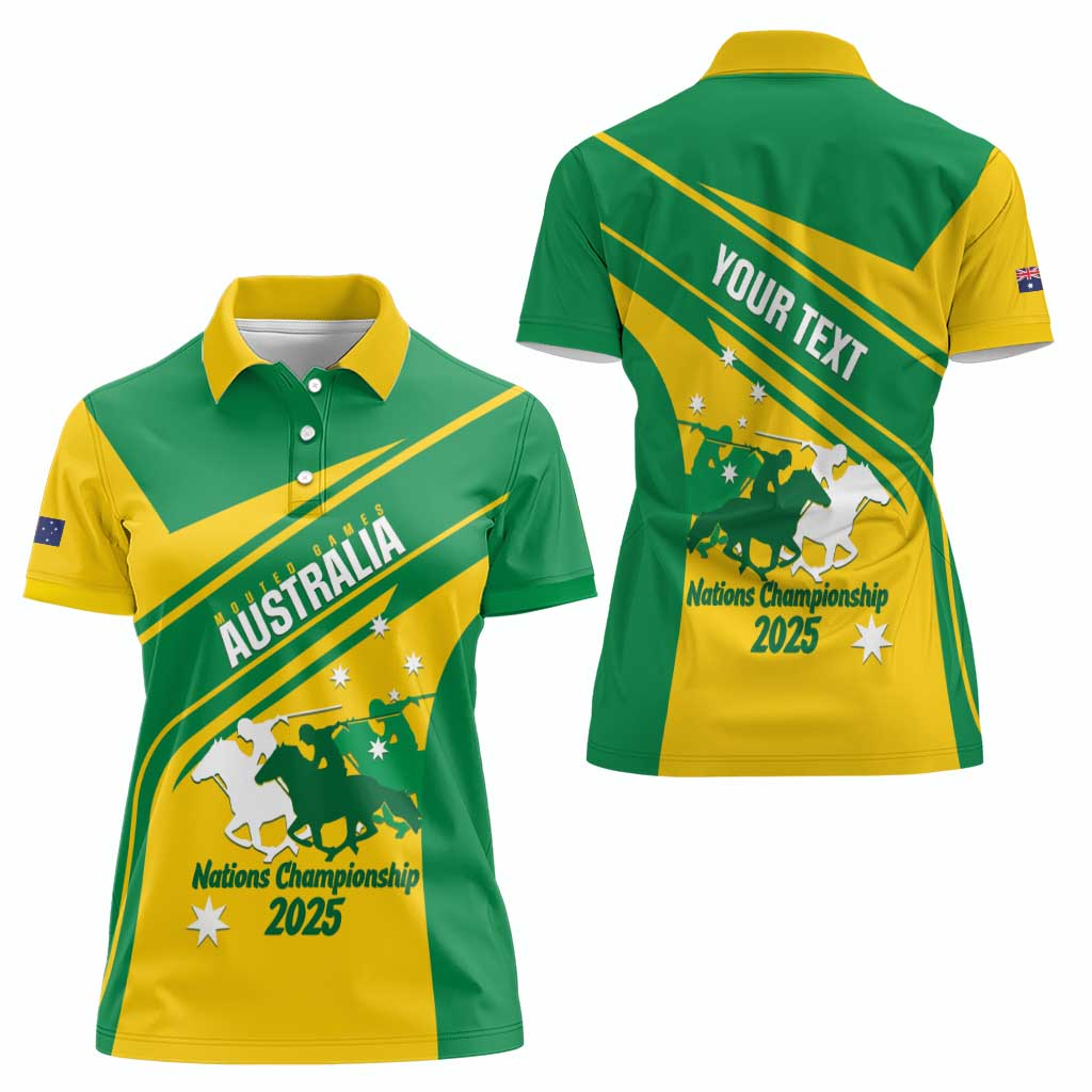 Personalised Mounted Games Australia Women Polo Shirt Nations 2025 Championship National Color - Aussie Hoodie
