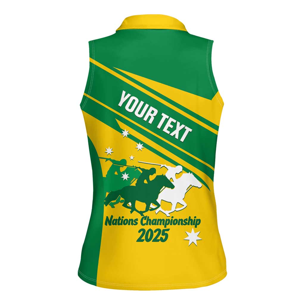 Personalised Mounted Games Australia Women Sleeveless Polo Shirt Nations 2025 Championship National Color - Aussie Hoodie