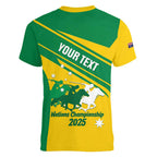 Personalised Mounted Games Australia Women V-Neck T-Shirt Nations 2025 Championship National Color - Aussie Hoodie