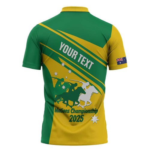 Personalised Mounted Games Australia Zipper Polo Shirt Nations 2025 Championship National Color - Aussie Hoodie
