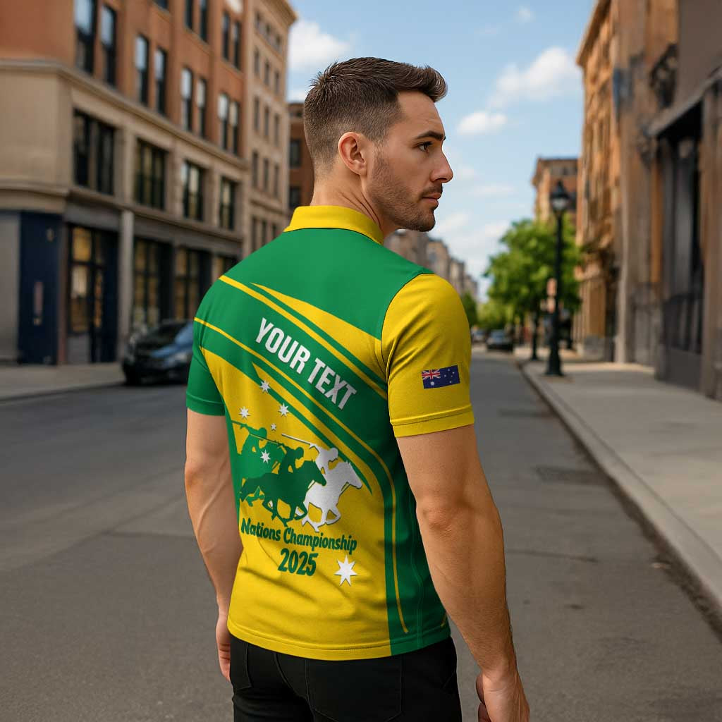 Personalised Mounted Games Australia Zipper Polo Shirt Nations 2025 Championship National Color - Aussie Hoodie