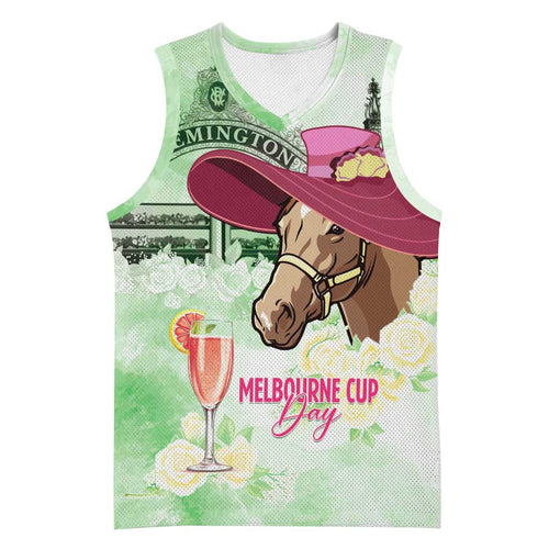 Australia Cup Melbourne Horse Racing Basketball Jersey Hats Heels & Horseshoes Yellow Roses - Aussie Hoodie