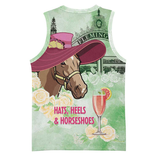 Australia Cup Melbourne Horse Racing Basketball Jersey Hats Heels & Horseshoes Yellow Roses - Aussie Hoodie
