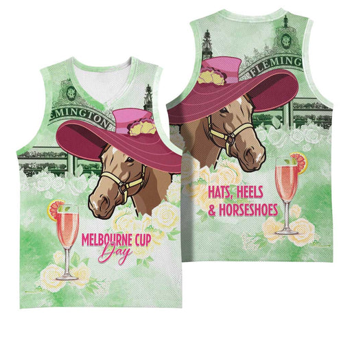 Australia Cup Melbourne Horse Racing Basketball Jersey Hats Heels & Horseshoes Yellow Roses - Aussie Hoodie