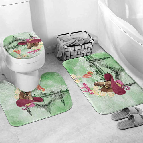 Australia Cup Melbourne Horse Racing Bathroom Set Hats Heels & Horseshoes Yellow Roses - Aussie Hoodie
