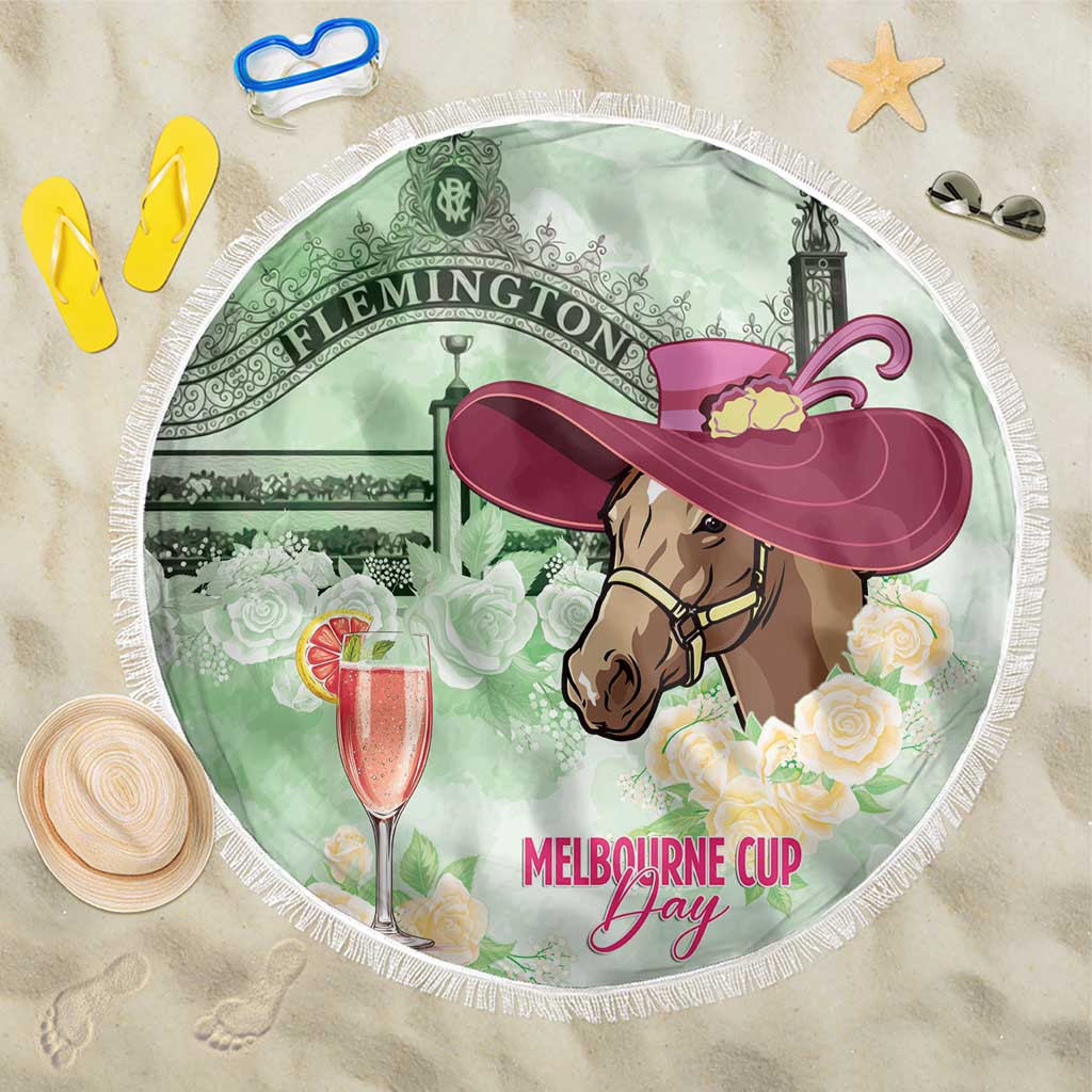 Australia Cup Melbourne Horse Racing Beach Blanket Hats Heels & Horseshoes Yellow Roses - Aussie Hoodie