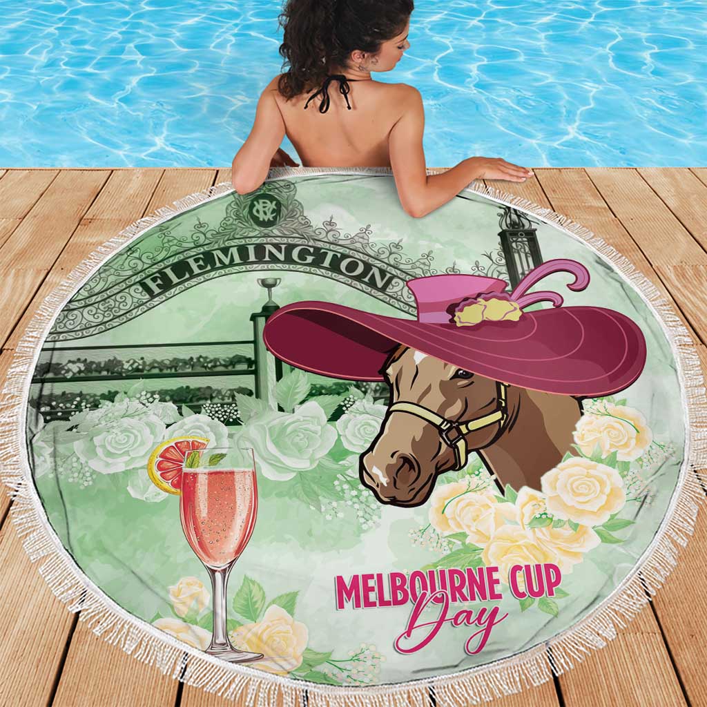 Australia Cup Melbourne Horse Racing Beach Blanket Hats Heels & Horseshoes Yellow Roses - Aussie Hoodie