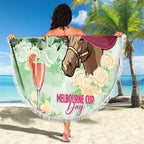 Australia Cup Melbourne Horse Racing Beach Blanket Hats Heels & Horseshoes Yellow Roses - Aussie Hoodie