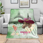 Australia Cup Melbourne Horse Racing Blanket Hats Heels & Horseshoes Yellow Roses - Aussie Hoodie