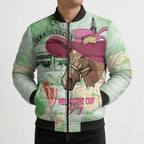 Australia Cup Melbourne Horse Racing Bomber Puffer Jacket Hats Heels & Horseshoes Yellow Roses - Aussie Hoodie