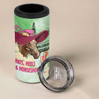 Australia Cup Melbourne Horse Racing 4 in 1 Can Cooler Tumbler Hats Heels & Horseshoes Yellow Roses - Aussie Hoodie