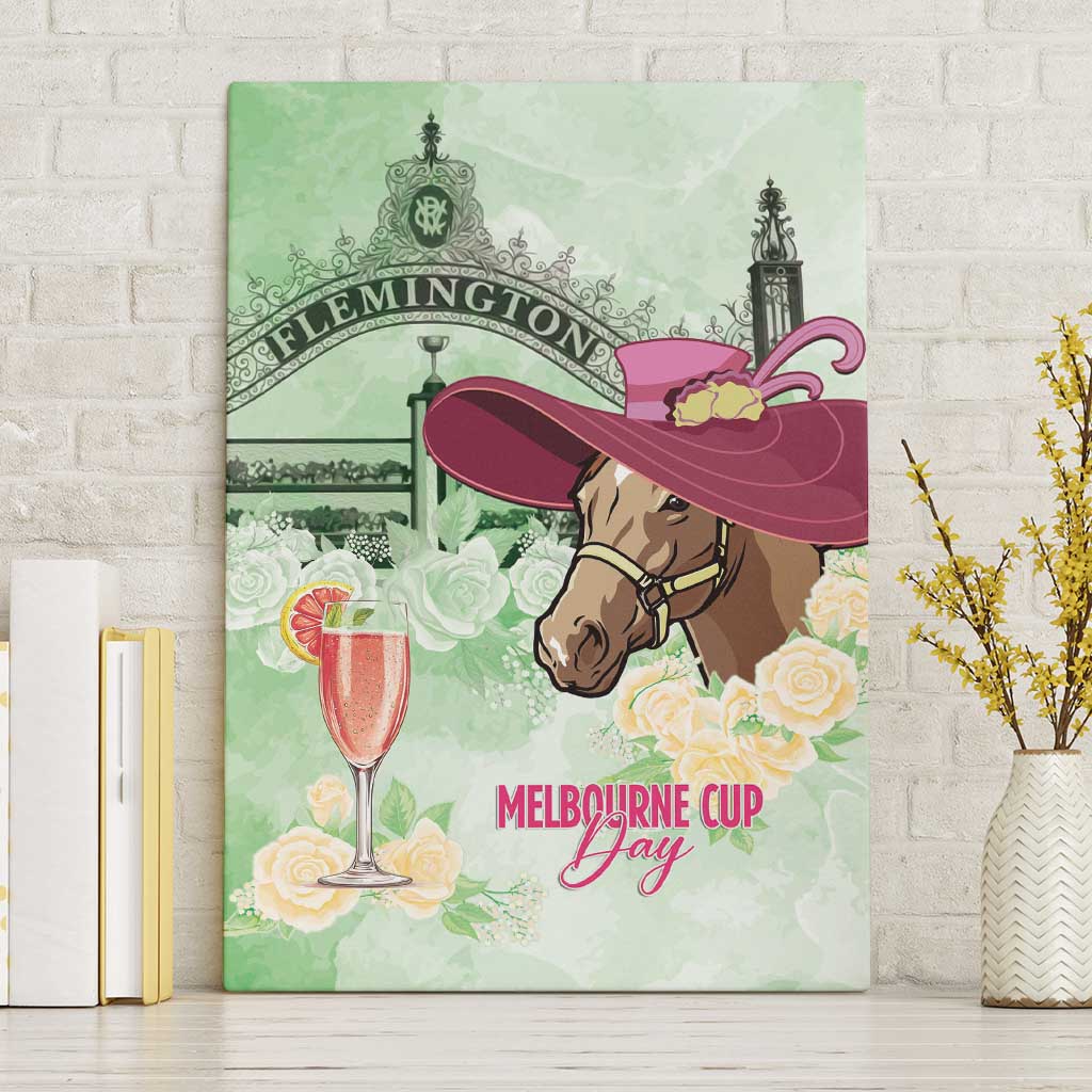 Australia Cup Melbourne Horse Racing Canvas Wall Art Hats Heels & Horseshoes Yellow Roses - Aussie Hoodie