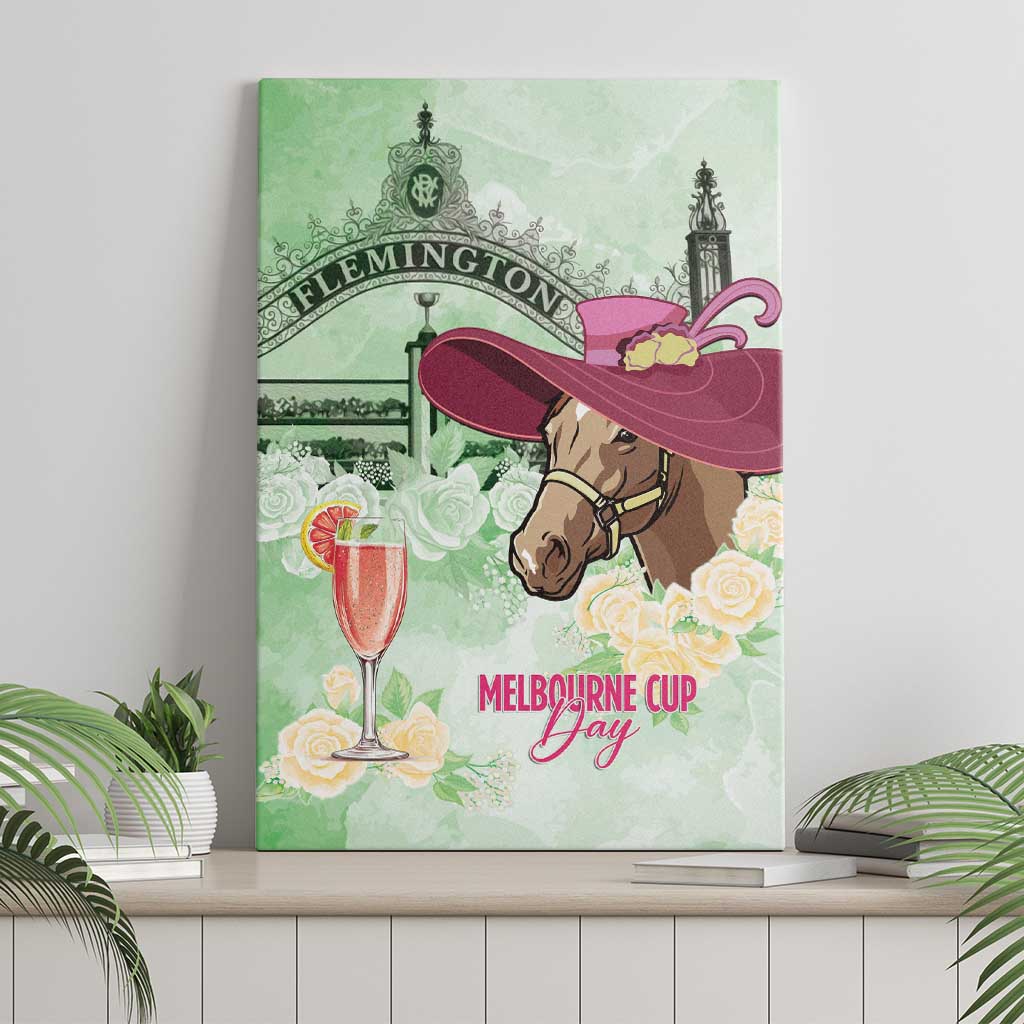 Australia Cup Melbourne Horse Racing Canvas Wall Art Hats Heels & Horseshoes Yellow Roses - Aussie Hoodie