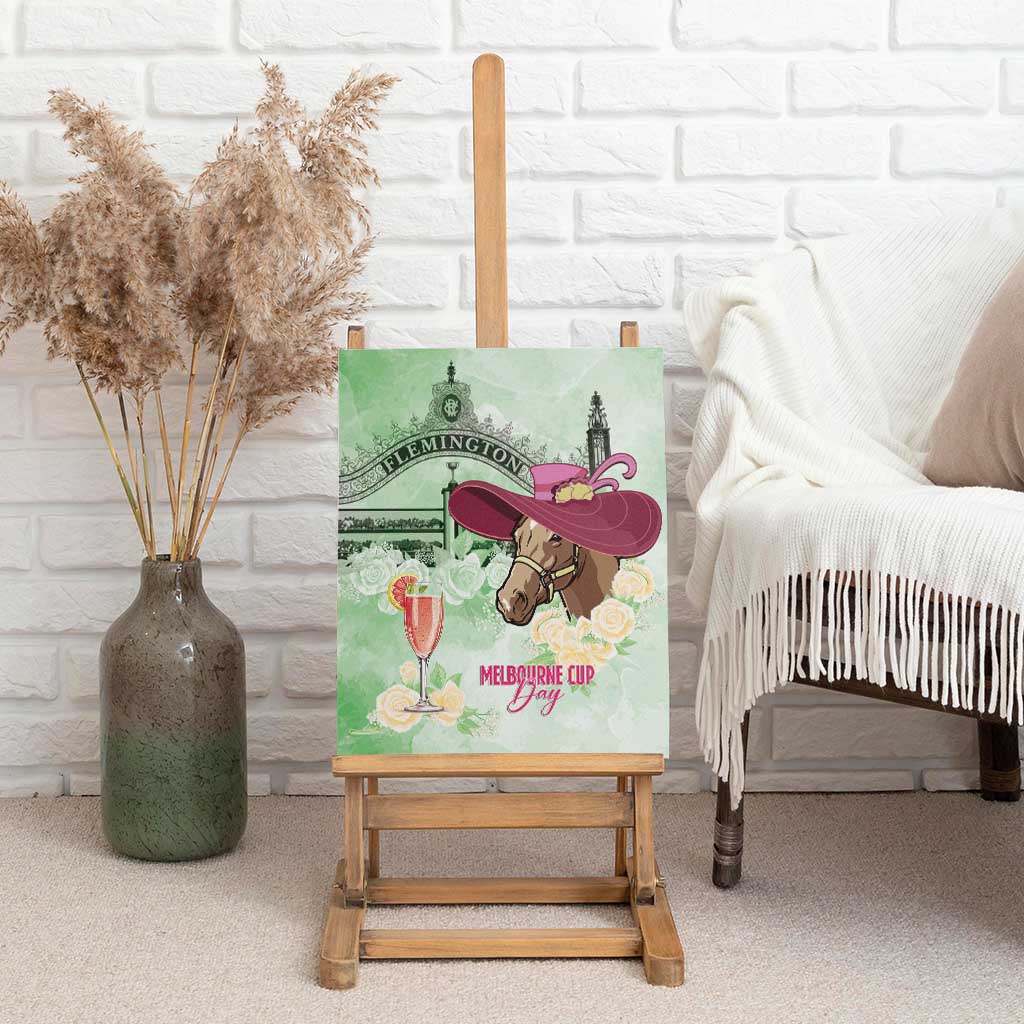 Australia Cup Melbourne Horse Racing Canvas Wall Art Hats Heels & Horseshoes Yellow Roses - Aussie Hoodie