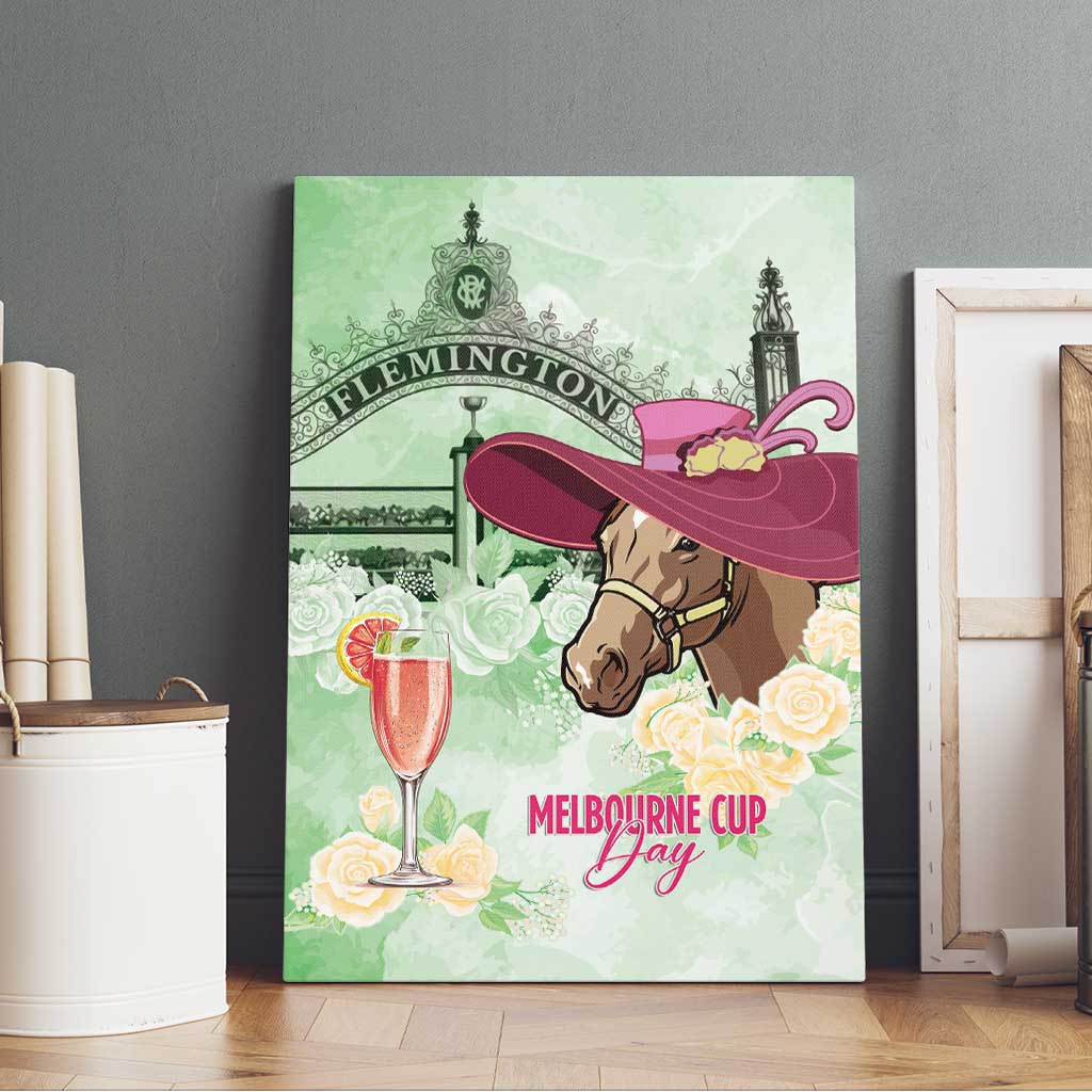 Australia Cup Melbourne Horse Racing Canvas Wall Art Hats Heels & Horseshoes Yellow Roses - Aussie Hoodie