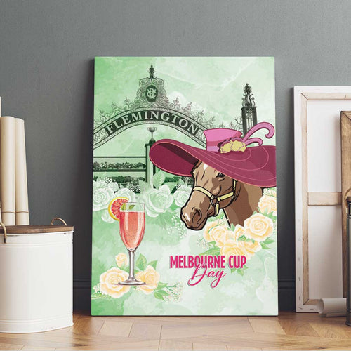 Australia Cup Melbourne Horse Racing Canvas Wall Art Hats Heels & Horseshoes Yellow Roses - Aussie Hoodie