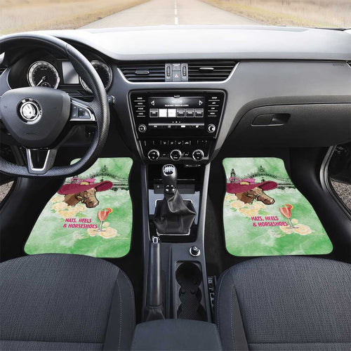 Australia Cup Melbourne Horse Racing Car Mats Hats Heels & Horseshoes Yellow Roses - Aussie Hoodie
