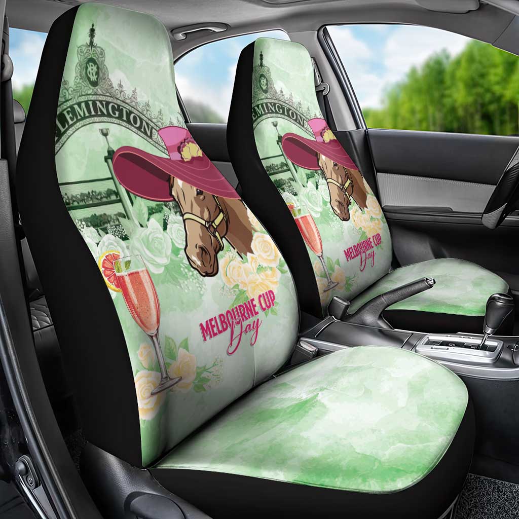 Australia Cup Melbourne Horse Racing Car Seat Cover Hats Heels & Horseshoes Yellow Roses - Aussie Hoodie