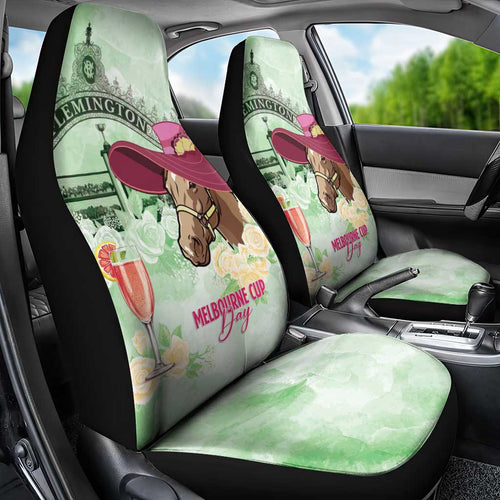 Australia Cup Melbourne Horse Racing Car Seat Cover Hats Heels & Horseshoes Yellow Roses - Aussie Hoodie