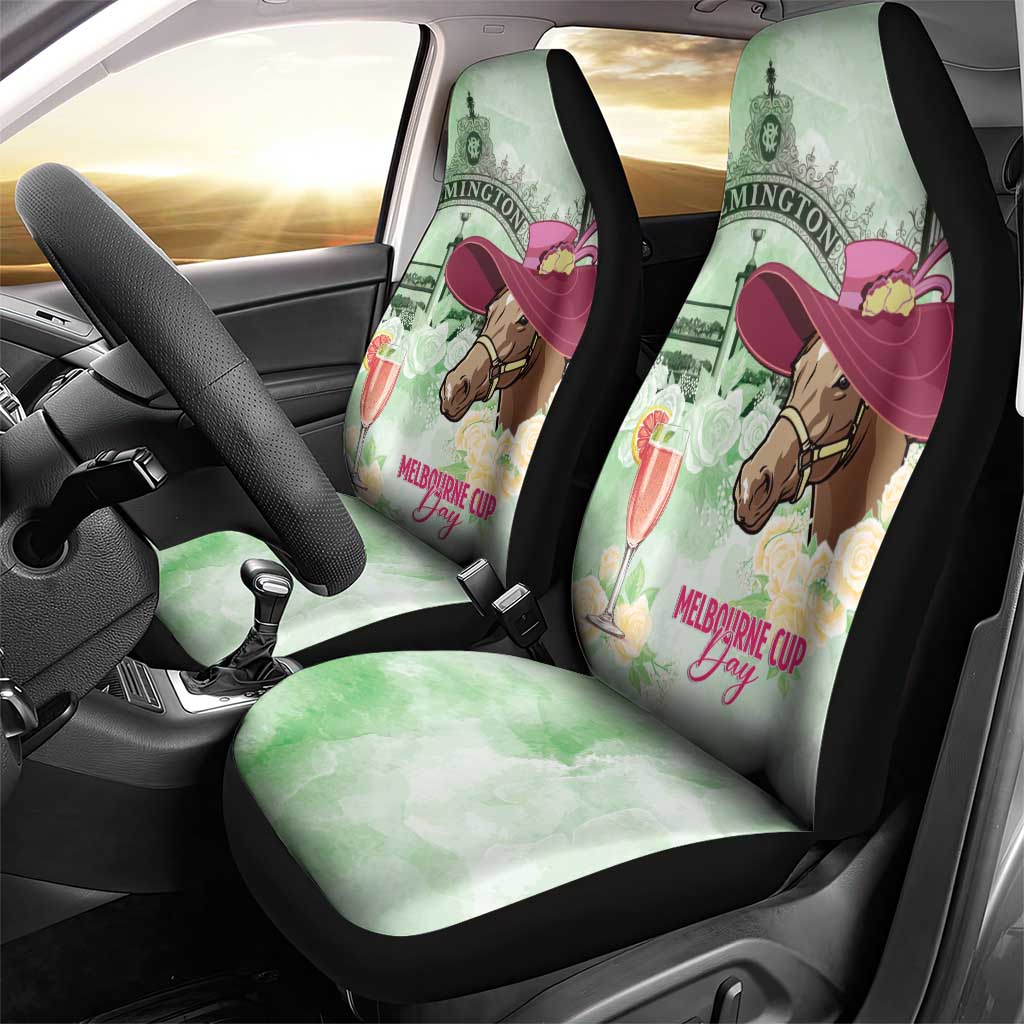 Australia Cup Melbourne Horse Racing Car Seat Cover Hats Heels & Horseshoes Yellow Roses - Aussie Hoodie