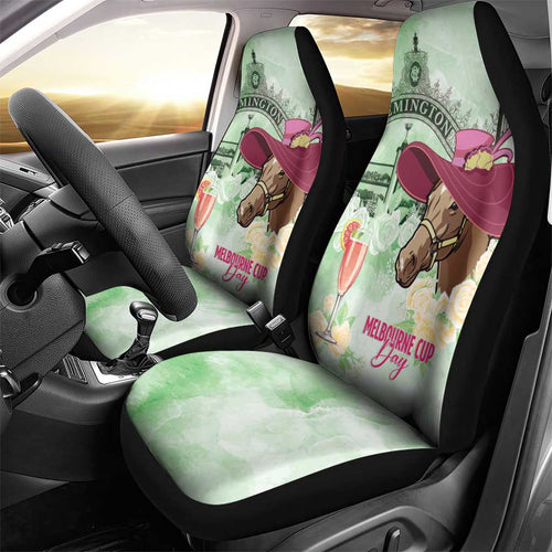 Australia Cup Melbourne Horse Racing Car Seat Cover Hats Heels & Horseshoes Yellow Roses - Aussie Hoodie