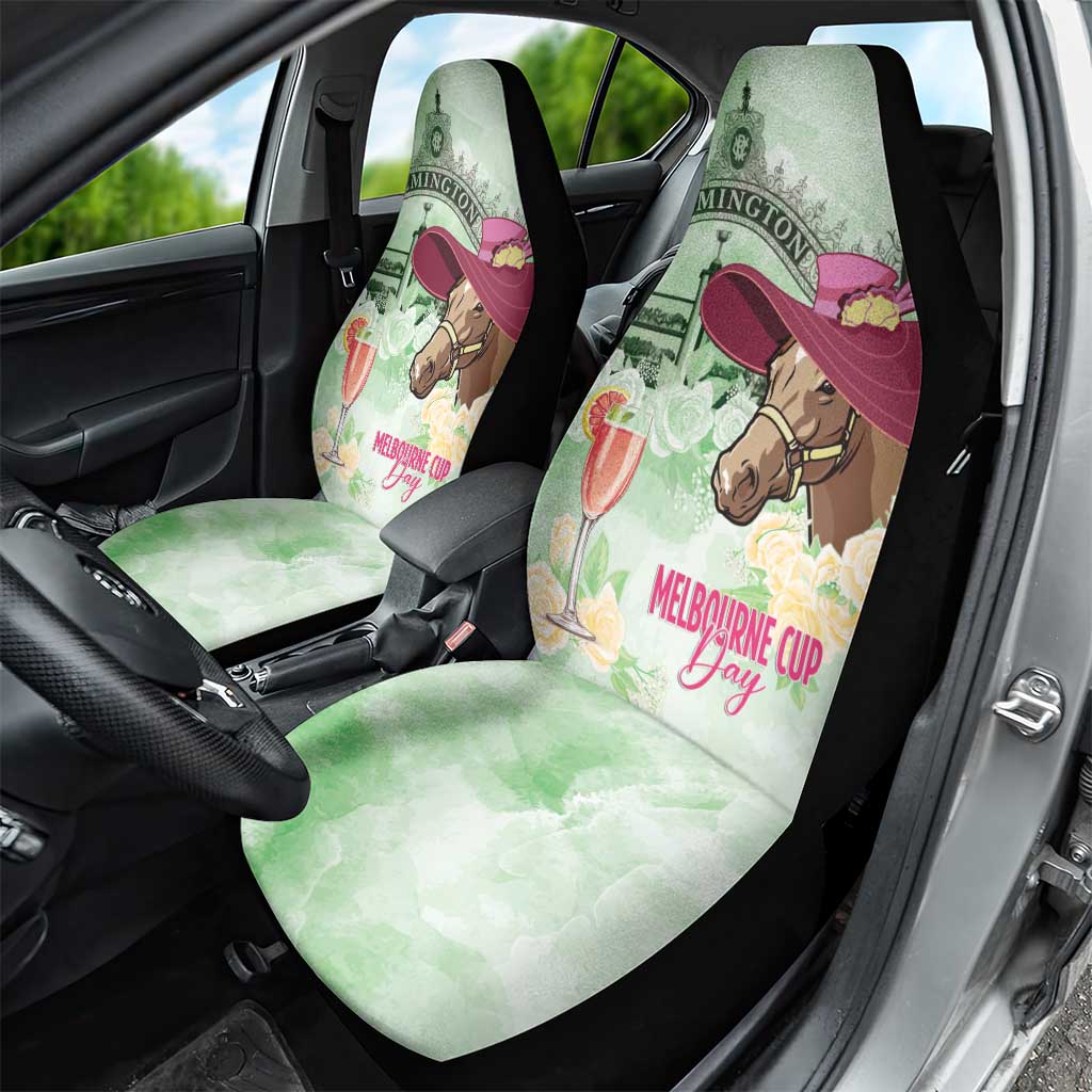 Australia Cup Melbourne Horse Racing Car Seat Cover Hats Heels & Horseshoes Yellow Roses - Aussie Hoodie