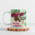Australia Cup Melbourne Horse Racing Ceramic Mug Hats Heels & Horseshoes Yellow Roses - Aussie Hoodie