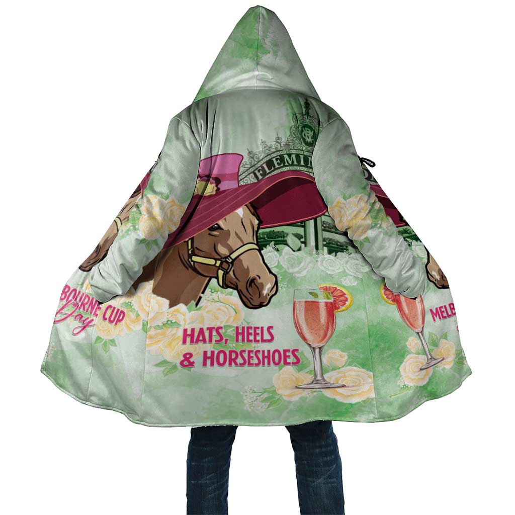 Australia Cup Melbourne Horse Racing Cloak Hats Heels & Horseshoes Yellow Roses - Aussie Hoodie