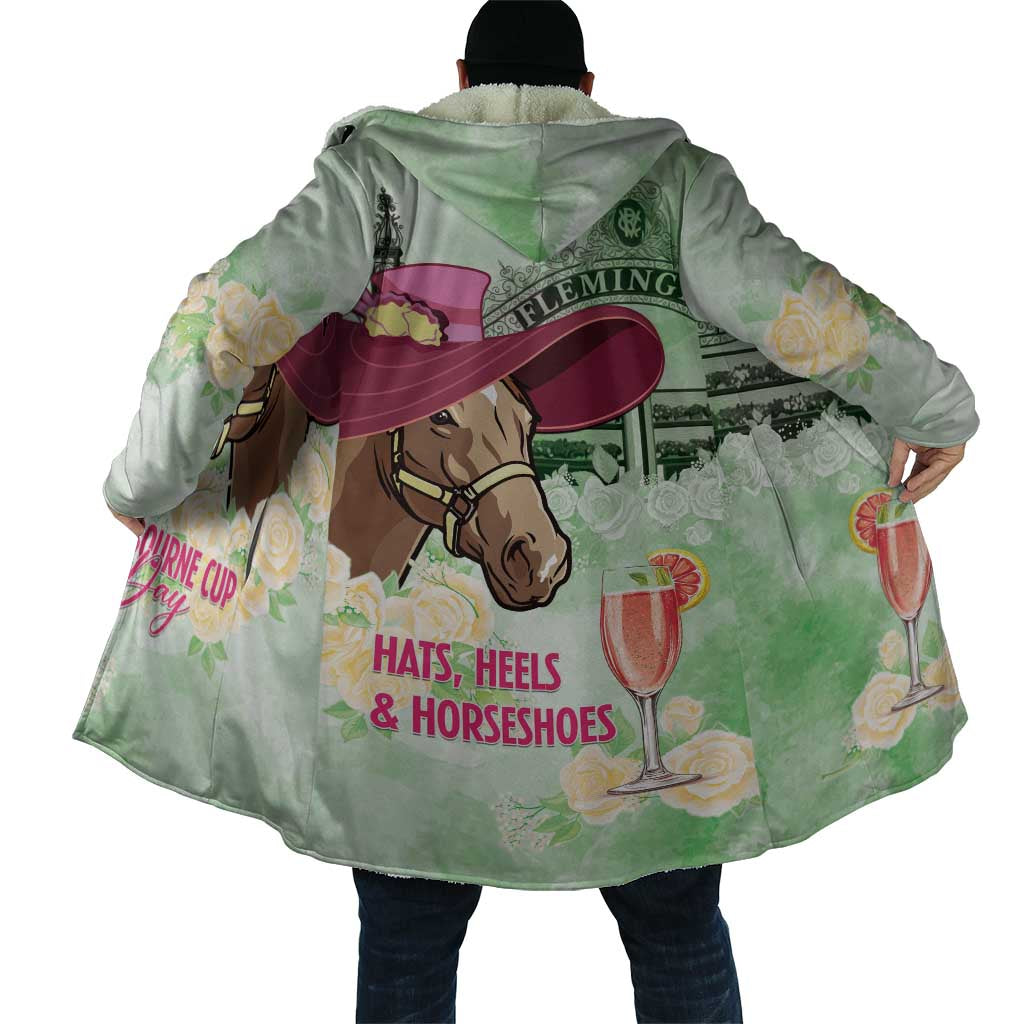 Australia Cup Melbourne Horse Racing Cloak Hats Heels & Horseshoes Yellow Roses - Aussie Hoodie