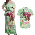 Australia Cup Melbourne Horse Racing Couples Matching Off Shoulder Maxi Dress and Hawaiian Shirt Hats Heels & Horseshoes Yellow Roses - Aussie Hoodie