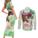Australia Cup Melbourne Horse Racing Couples Matching Short Sleeve Bodycon Dress and Long Sleeve Button Shirt Hats Heels & Horseshoes Yellow Roses - Aussie Hoodie